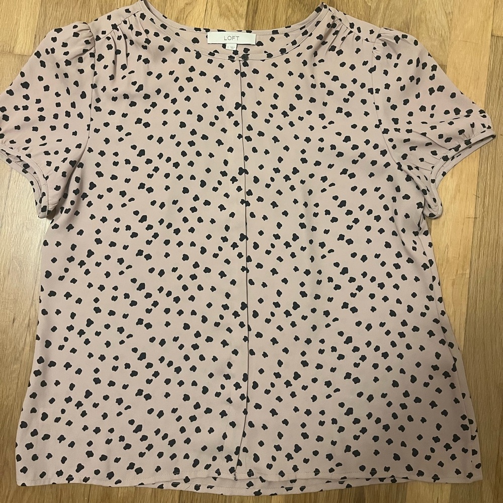 Loft blush and black blouse